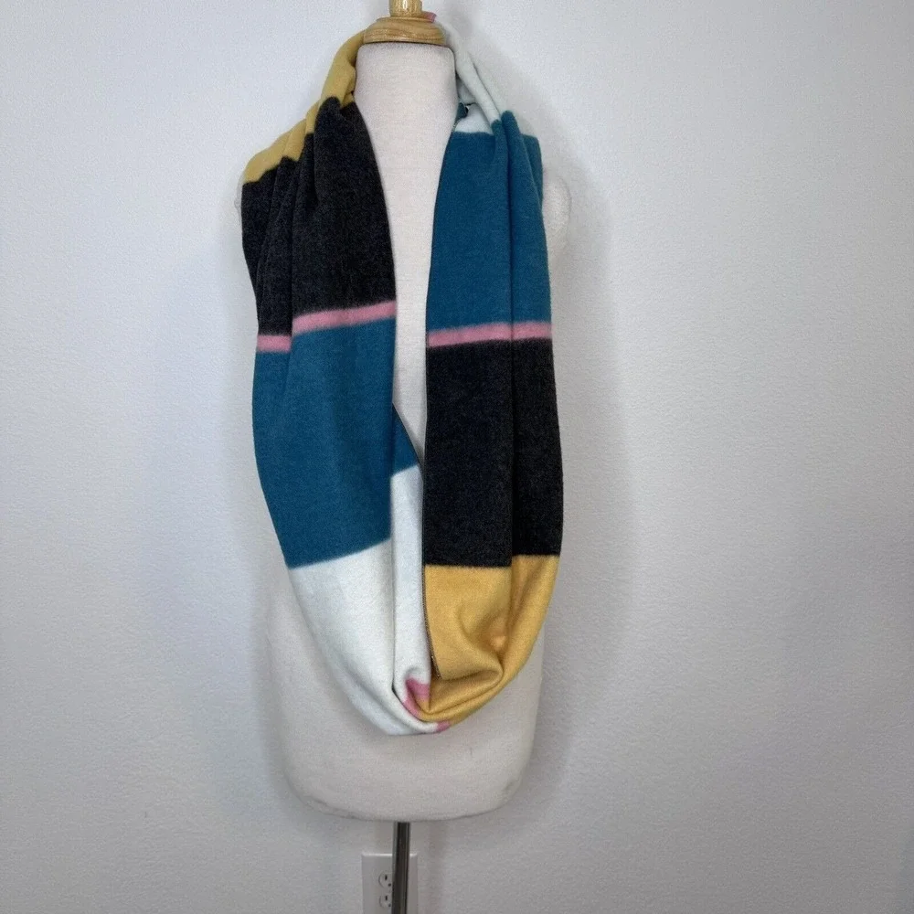 Matilda Jane Womens Lyndon Winter Neck Scarf Blue Yellow Layering Cozy Versatile